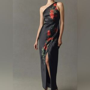 NWT BHLDN Black Red Hydrangea Gown